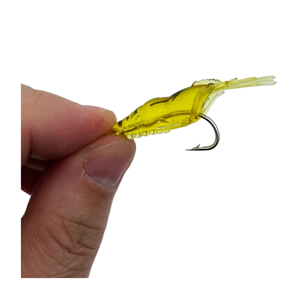 10Pcs 4cm 1.5g Soft Shrimp Shrimp Worm Shrimp Fishing Lure Tackle Luminous Wobbler Perch Carp Silicone Sharp Lure Artificial