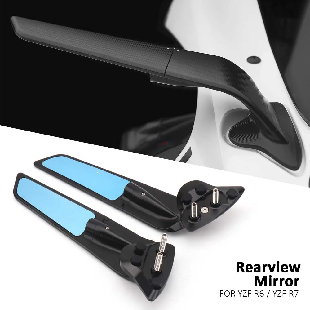 

For YAMAHA YZFR7 R7 2021-2023 Rearview Mirrors Wind Wing Adjustable Rotating Side Mirror Winglet YZFR6 Yzf R6 2017-2020