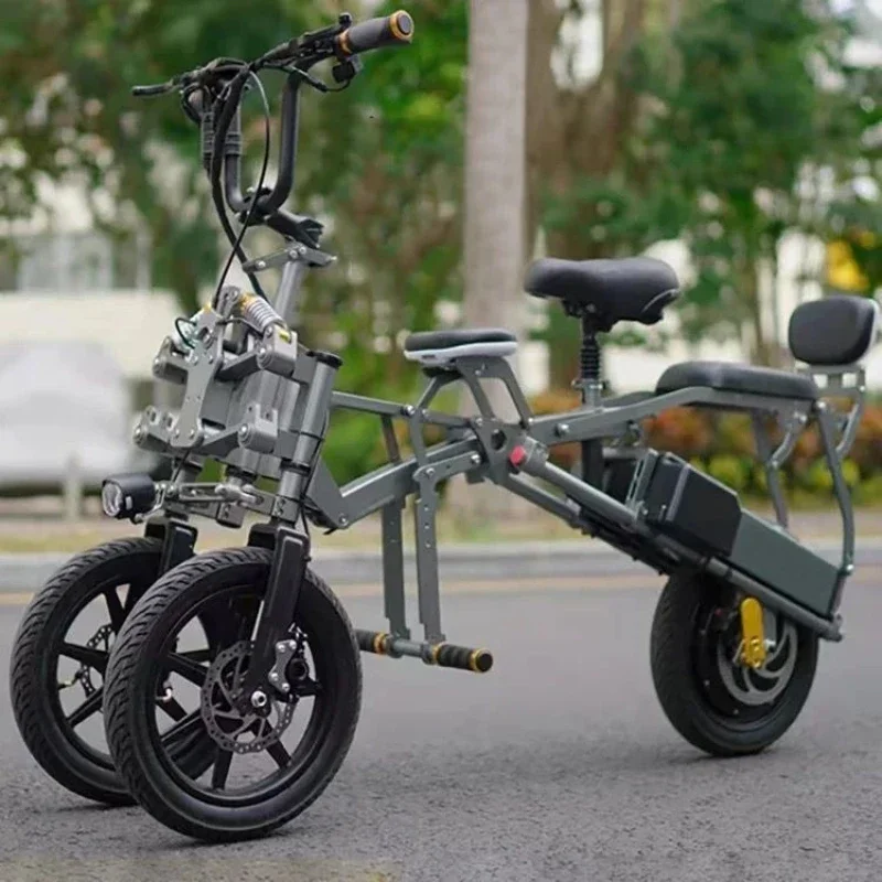 Jianxing inverted three-wheeled tumbler electric vehicle parent-child scooter, folding portable electric vehicle
