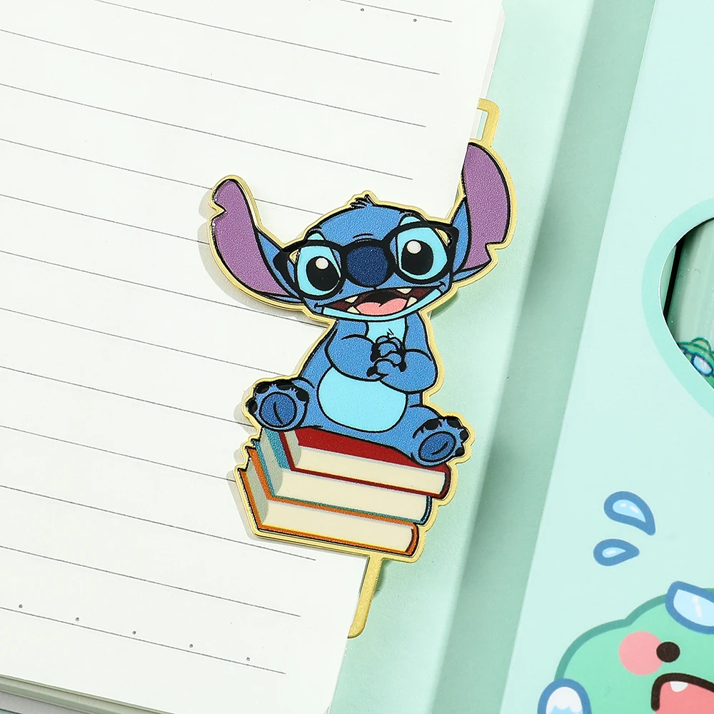 Imagem -05 - Cute Stitch Book Marks Anime Fans Presentes Coletar Marcadores de Metal Presentes de Desenhos Animados de Pais para Filhos Brinquedos para Estudantes Papelaria