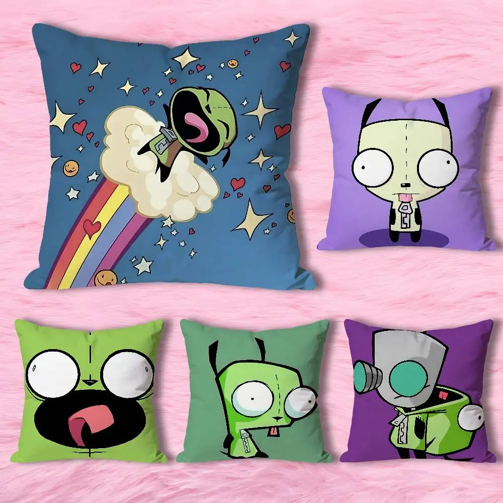 

I-Invader Zim Cute G-Gir Anime Celebrity Merchandise All-Match Printed Pillow Case Sofa Car Office Room Decoration Protector