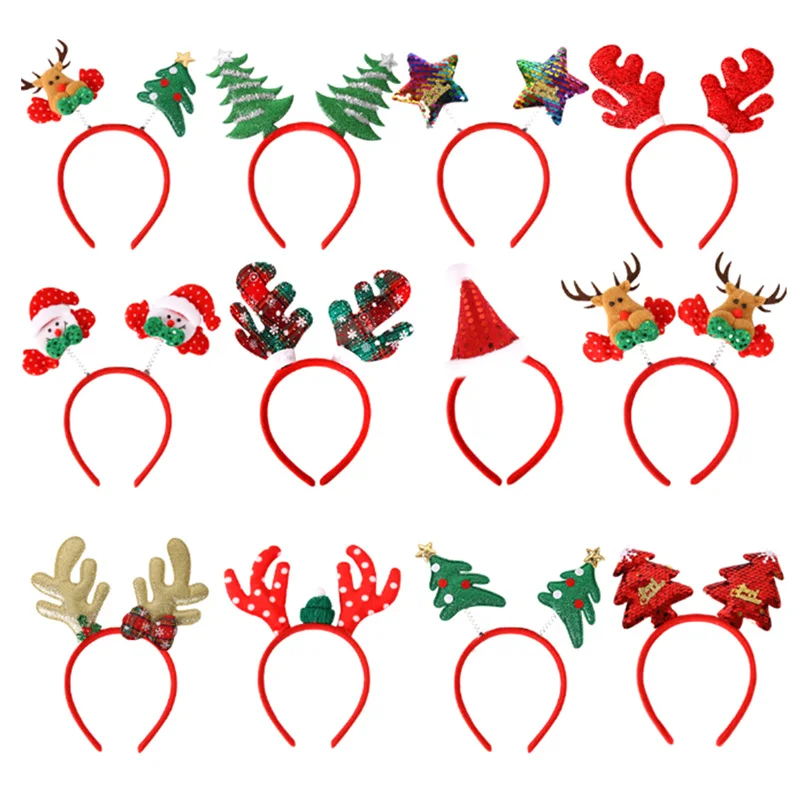 Christmas Headband Kids Adult Santa Claus Elk Xmax Tree Hair Accessories Photo Props Christmas Decoration 2024 New Year Gifts image 3