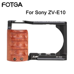 FOTGA-Plataforma de jaula de cámara ZVE10, placa de liberación rápida, estabilizador, aparejo protector para cámara Sony ZV-E10 DSLR, grabación de vídeo tipo Arca