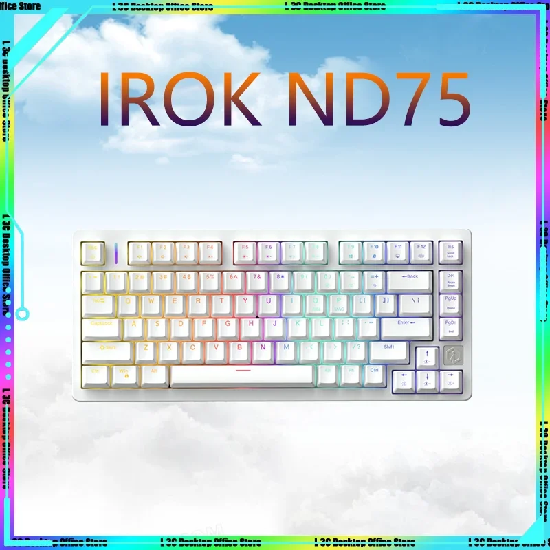 

IROK ND75 E-sports Magnetic Switch Mechanical Keyboard USB Type-C Transparent Keycap RT Mode 81 Keys Game Self-developed Driver