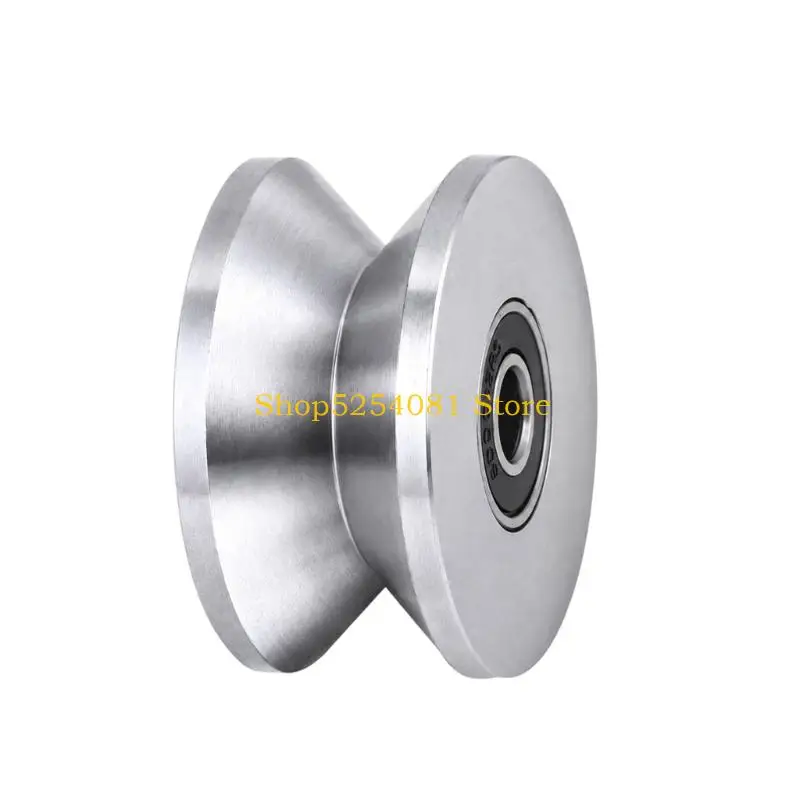 AXYC 304 Steel Pulley Wheel with Integrated Ball Bearing and Recessed Channel for Equipment Rope and Line Routing Tasks