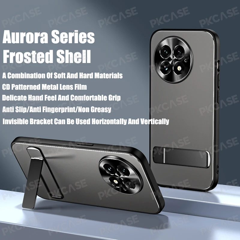 

PKCASE Shockproof Folding Bracket Phone Case For One Plus 15 13 Ace 6 Ultra Turbo 6 Metal Lens Protective Matte Back Cover