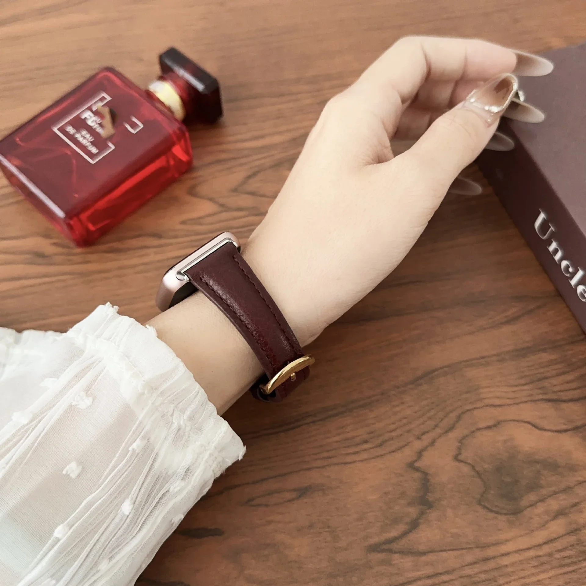 Pulseira de couro fina para samsung galaxy fit 3, pulseira feminina para samsung galaxy fit 3 SM-R390, acessório substituível