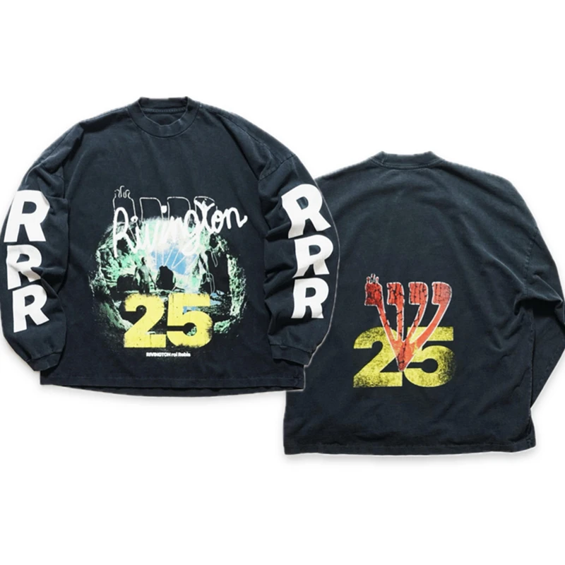 

RRR-123 SS25 HOLY MOTOR Sacred Engine Limited Edition Капсульная серия Футболка с длинными рукавами Мужчины Женщины RRR 123, футболка