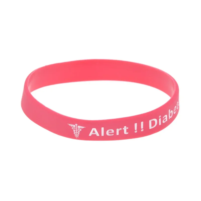 50 Stück Silikon-Armband zur Medizinischen Identifizierung bei Typ-2-Diabetes, Unisex-Armreif in 2 Größen – Detail 2