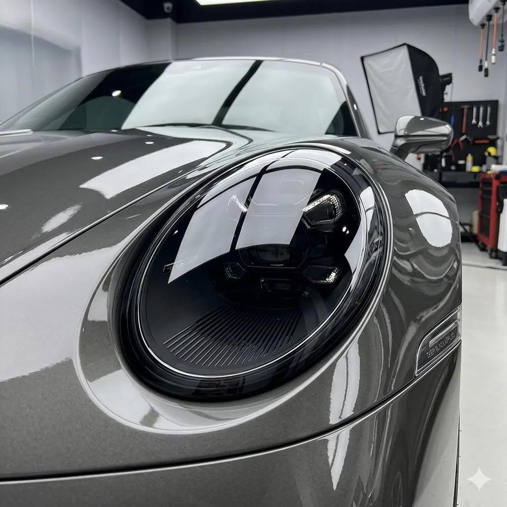 Glänzende Rauchschwarze Auto-Scheinwerfer-Rücklicht-Tönungsfolie Vinyl-Wrap Schutzfolie für Autolicht-Schutz Wasserdicht – Detail 2