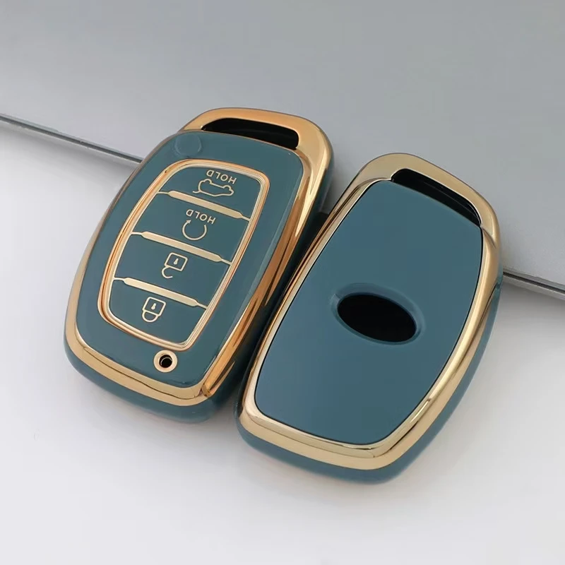 4 Bottons Silver Soft Tpu Car Key Case Cover for Hyundai Ix35 I40 I20 Tucson Elantra Creta Sonata Ioniq Accent Creata Accessorie