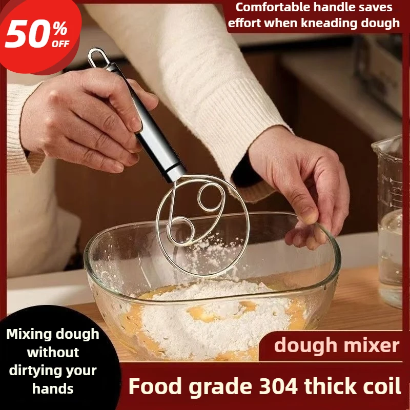 Backzubehör, manueller Teigmischer, Utensilien für Küchenutensilien und Gadgets, Doppelring-Knethaken, Küchenprodukte, Gebäck, Kuchen