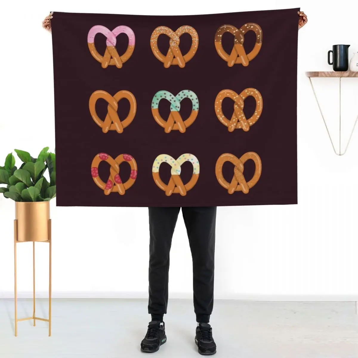 9 Pretzel Topping Flavors Throw Blanket Furry Luxury Brand Furrys Hairys Luxury Throw Thermal Blankets