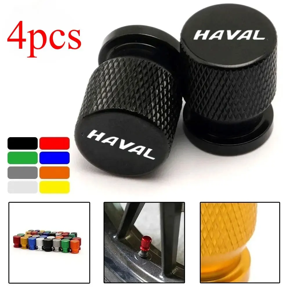 Car Wheel Tire Valve Caps Tyre Stem Covers Airdust Waterproof 4PCS For HAVAL H2 H6 H7 H8 H9 H2S M6 C50 Auto Accessories