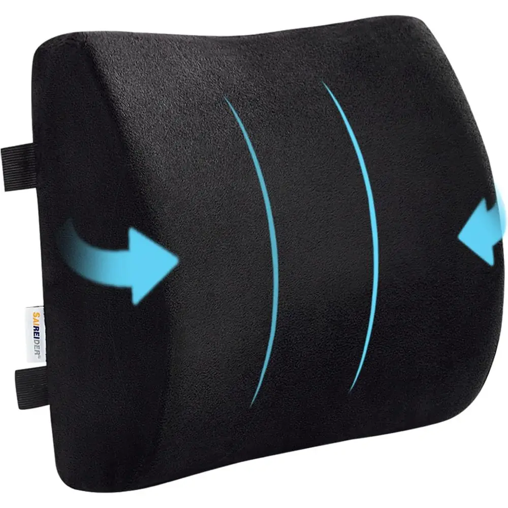 Ergonomic Lumbar Support Cushion for Office, Car, and Gaming Chairs - Enhance Posture and Relieve Back Pain with Adjustable Stra