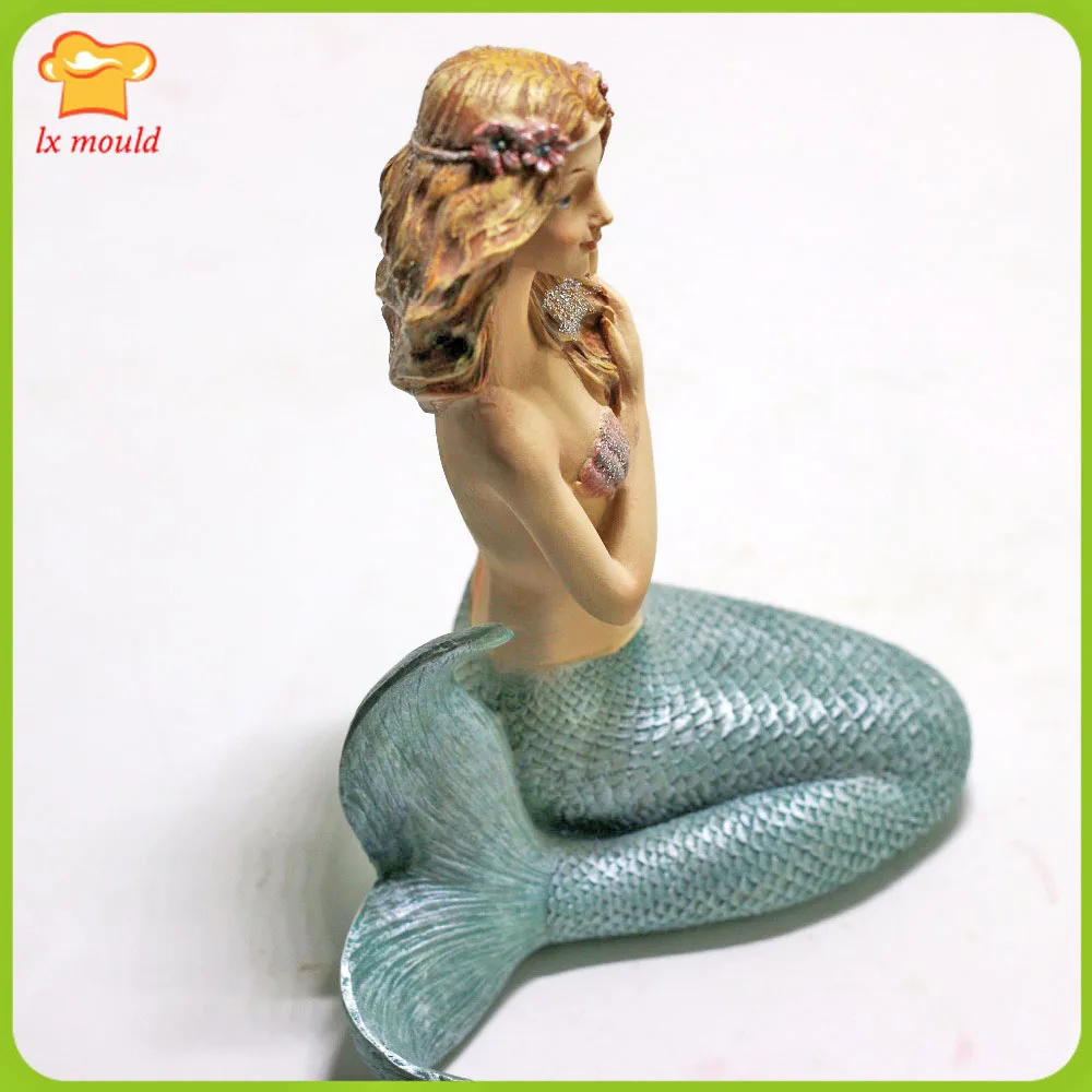 3D Mermaid Candle Silicone Mold Polymer Clay Resin Cake Decorating Tool for Creative Baking