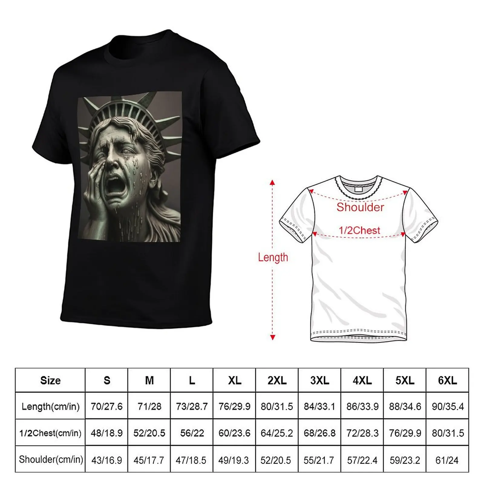 Lady Liberty Weeps T-Shirt tshirts personalised new gifts and t-shirts plus sizes oversized t shirt Men's cotton t-shirt