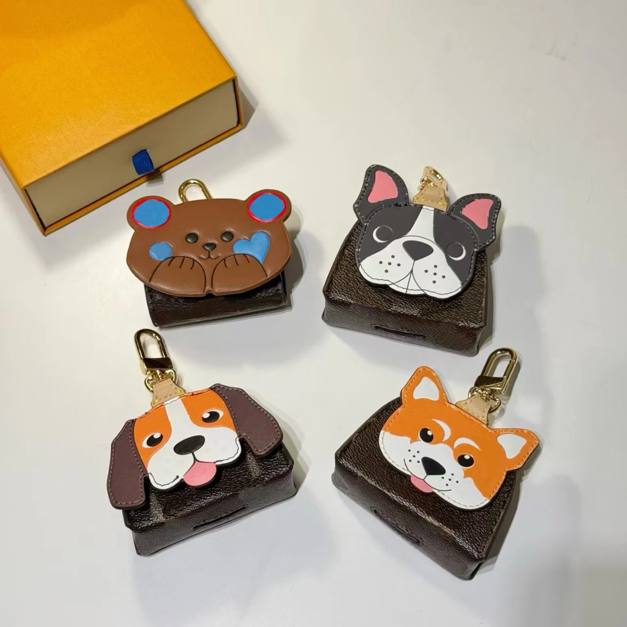 Cartoon Animal Dog Earphone Bag Pendant Keychain Decorative Accessories Trendy Toy Handbag Accessories
