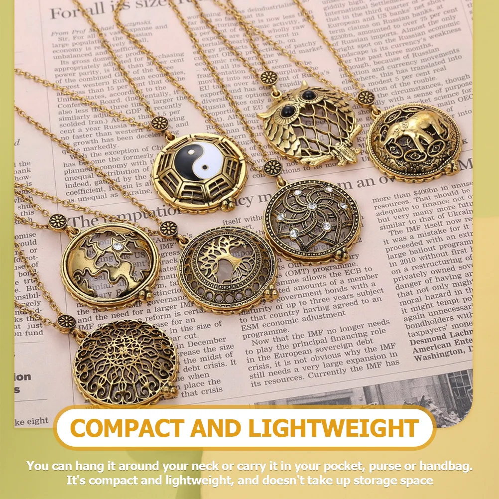 Vintage Magnifying Glass Necklace Dream Catcher Pendant Women Fashion Jewelry Retro Hollow Alloy Neck Chain For Sensitive