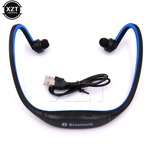 Imagen 2 del producto Auriculares S9 compatibles con Bluetooth 4,0, auriculares inalámbricos deportivos, auriculares estéreo de música + ranura para tarjeta Micro SD para iphone, Huawei, XiaoMi