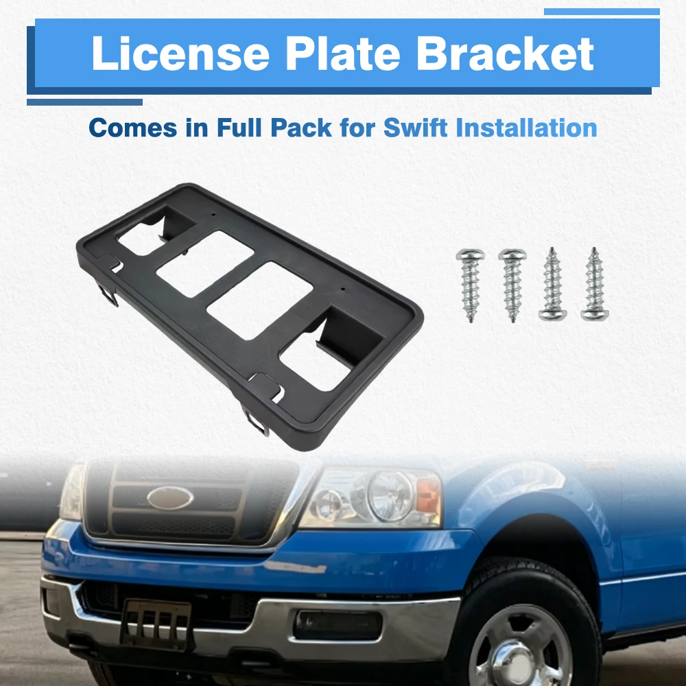 

A Set ABS License Plate Bracket and Screws 4L3Z17A385AAA 4L3Z-17A385-AAA FO1068121 For Ford F-150 New Body Style 2004 2005