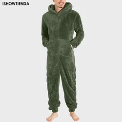 Pyjama chaud en peluche pour hommes et femmes, pyjama polaire, combinaison Kigurumis, ensemble de sommeil chaud, Onesie Plus, 5XL