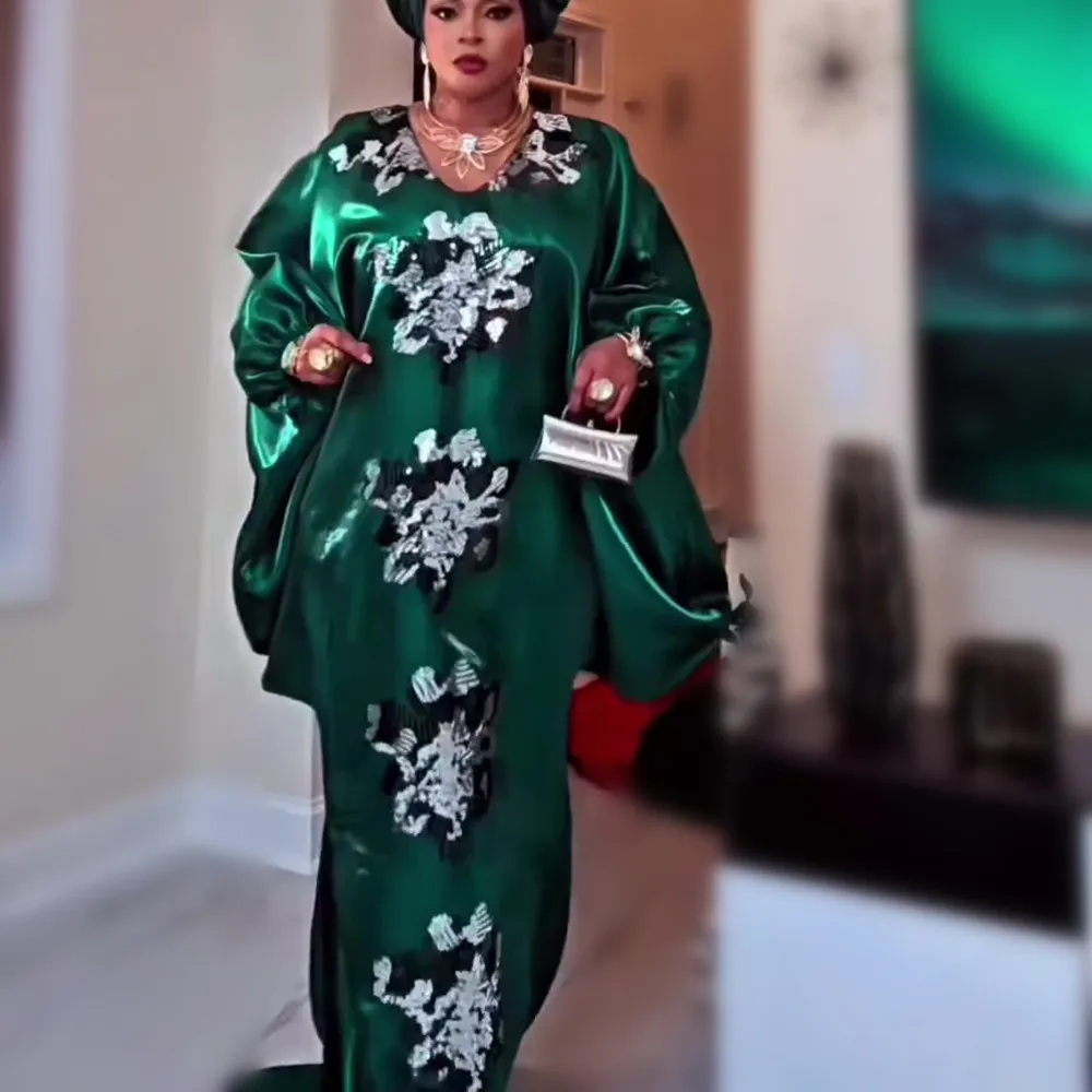 

African Dresses for Women Plus Size Africa Clothes Dashiki Ankara Sequin Boubou Robe Kaftan Gown Muslim Wedding Party Long Dress