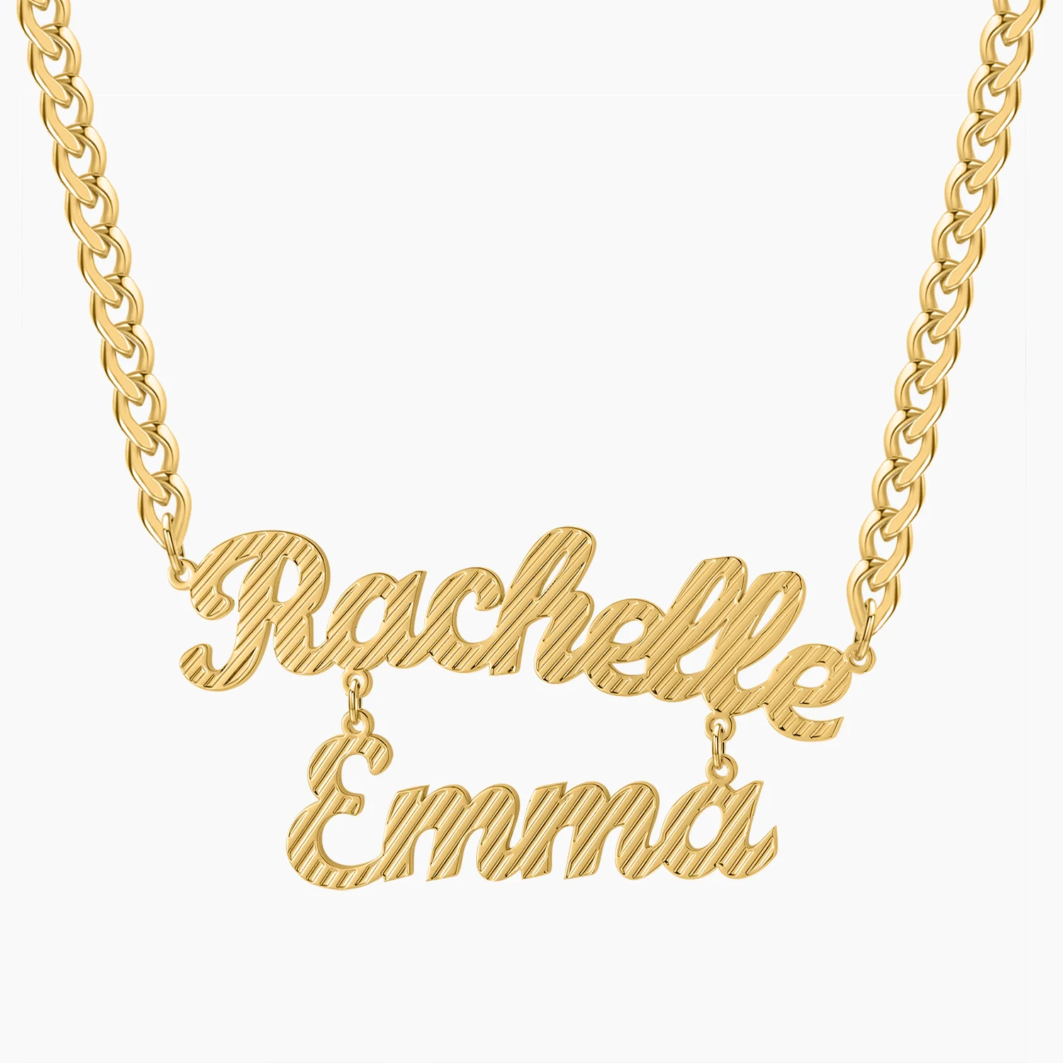 Dascusto Custom Name Necklace For Women 18k Gold Plated For Women Customized Double Layer Name Necklaces For Best Friend Jewelry