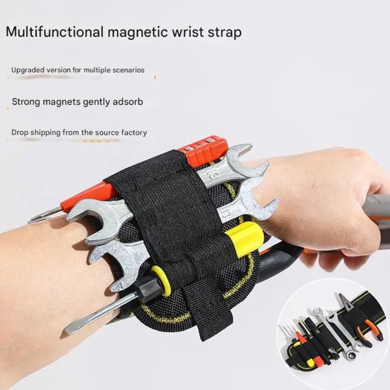 

652F MultiPocket Wristband For Nails Screws Tools Durability Cloth Design