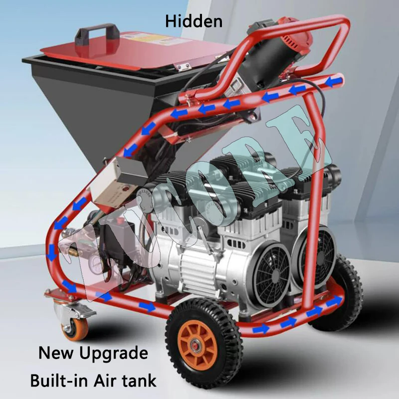 Máquina de pulverización sin aire eléctrica de alta presión, 5000W, 20L, masilla multifuncional/pasta de cemento/pulverizador de pintura con revestimiento impermeable