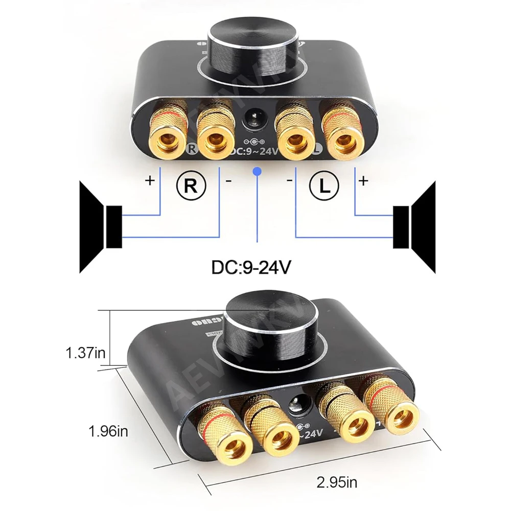 Amplifier Audio Bluetooth Mini Stereo HIFI Amplifier Digital Saluran 2.0 dengan Input AUX/USB/Bluetooth Penerima Audio Nirkabel UE