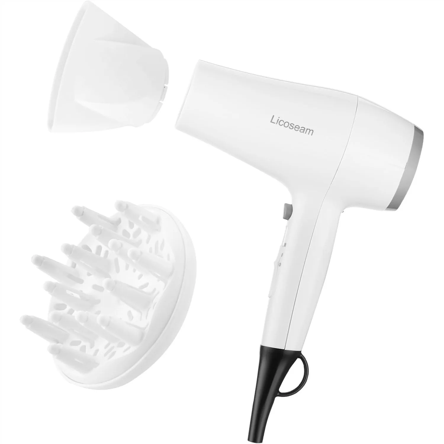 Compact Hair Dryer 1875W with Diffuser & Concentrator for Fast Drying and Curly Hair, Lightweight 0.9lb, 2 Heat/Speed Settings