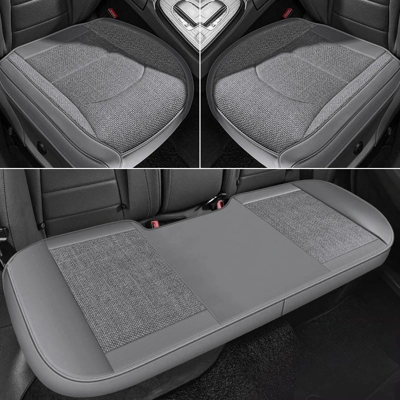 

3Pcs All-Season Breathable Linen car Seat Bottom Cushion Covers Easy-Care Protection for Wear Areas Fits Most 5-Seat Cars