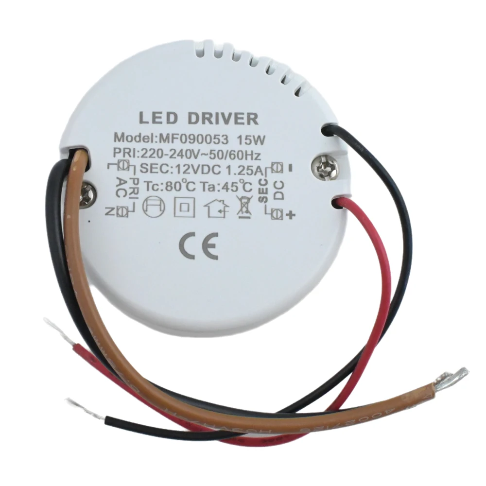 12W 15W Okrągły sterownik LED AC 220-240V TO DC 12V 24V Zasilacz Zewnętrzny transformator do lamp LED Strip Oświetlenie wewnętrzne — zdjęcie 6