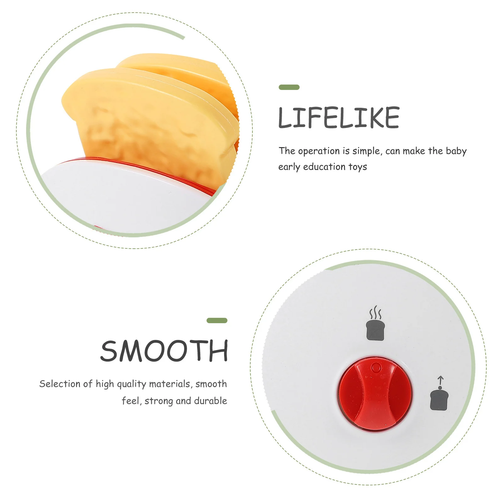 1개 플라스틱 빵 요리 놀이 주방 기구 교육용 부드럽고 안전한 세련된 주방용품 모의 요리