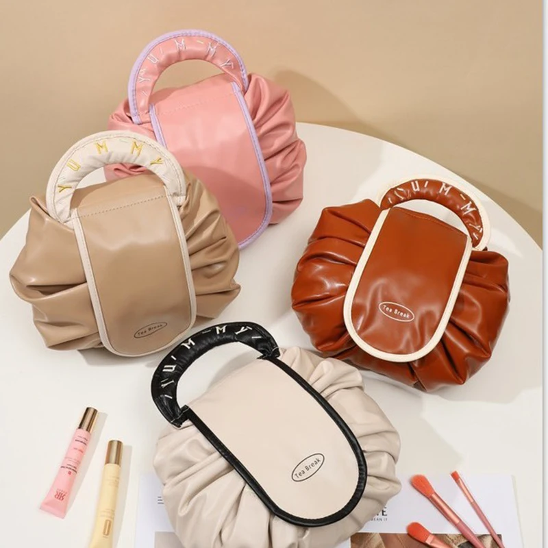 Portable Large Capacity Lazy Women's Makeup Bag Travel Storage Bag Drawstring Wash Products Handbag