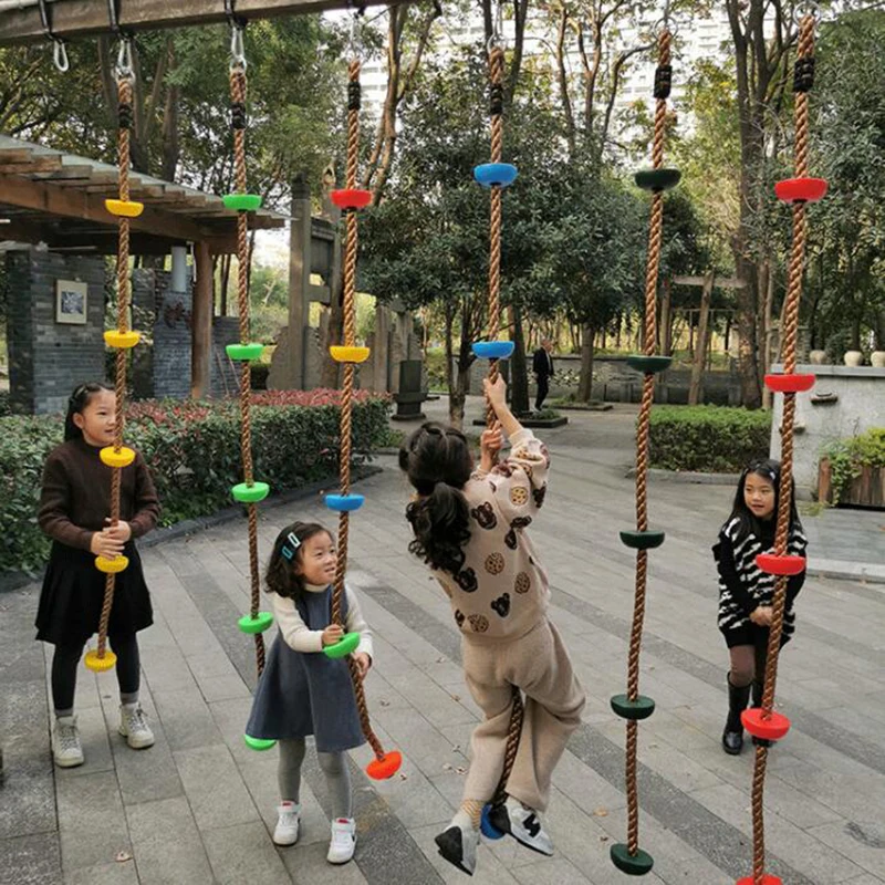 Cuerda de escalada colorida con plataformas, asiento de columpio de disco, juego de patio de juegos al aire libre, accesorios, Columpio de juguete de casa de árbol, juego de columpio