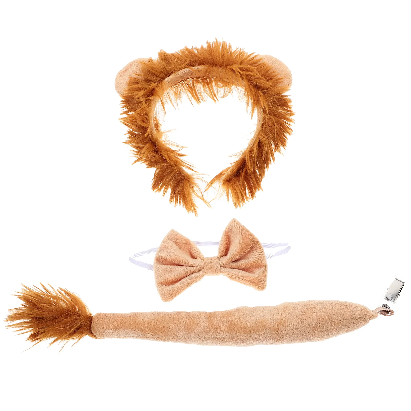 

Lion Ears Headband Lion Cosplay Bowtie and Tail Halloween Party Costume Props