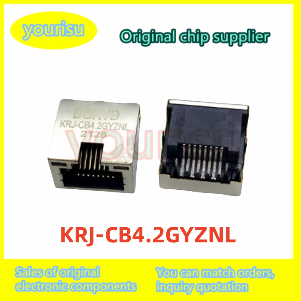 10Pcs/Lot Original KRJ-CB4.2GYZNL KRJ-CB4.2G RJ45 Connect Socket 4.2 DIP with Shielded with LED