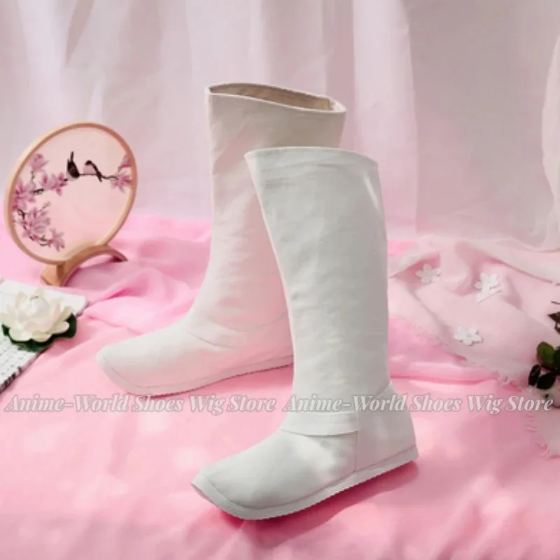 Anime mo dao zu shi lan wangji wei wuxian cosplay sapatos unisex estilo tradicional chinês retro pano antigo traje botas