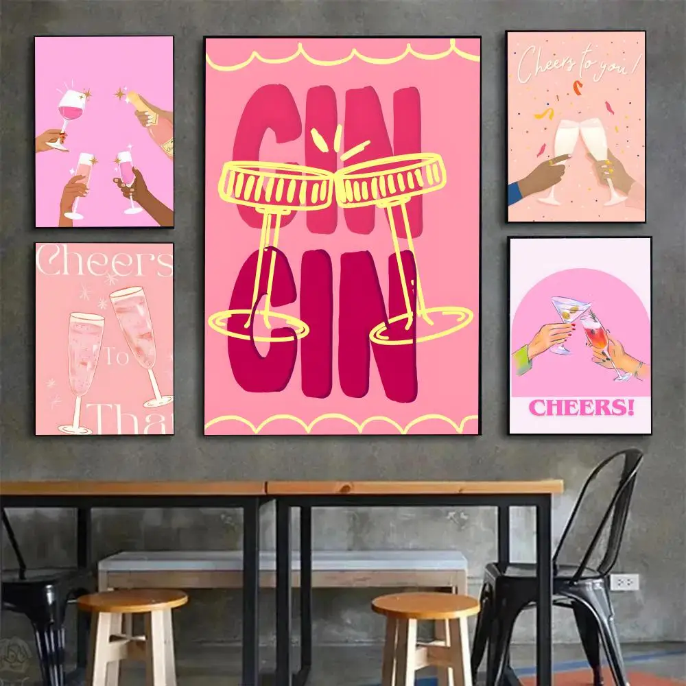 Classic Sitcom Warmth C-Cheers Artistic Illustrations Poster Painting Wall Art Mural for Living Room Home Decor and Gifts