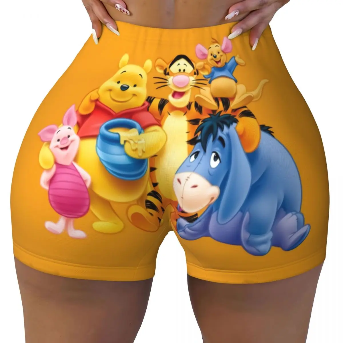 

Байкерские шорты для бега My Friends Tigger Pooh на заказ для женщин, спортивные шорты для йоги в тренажерном зале