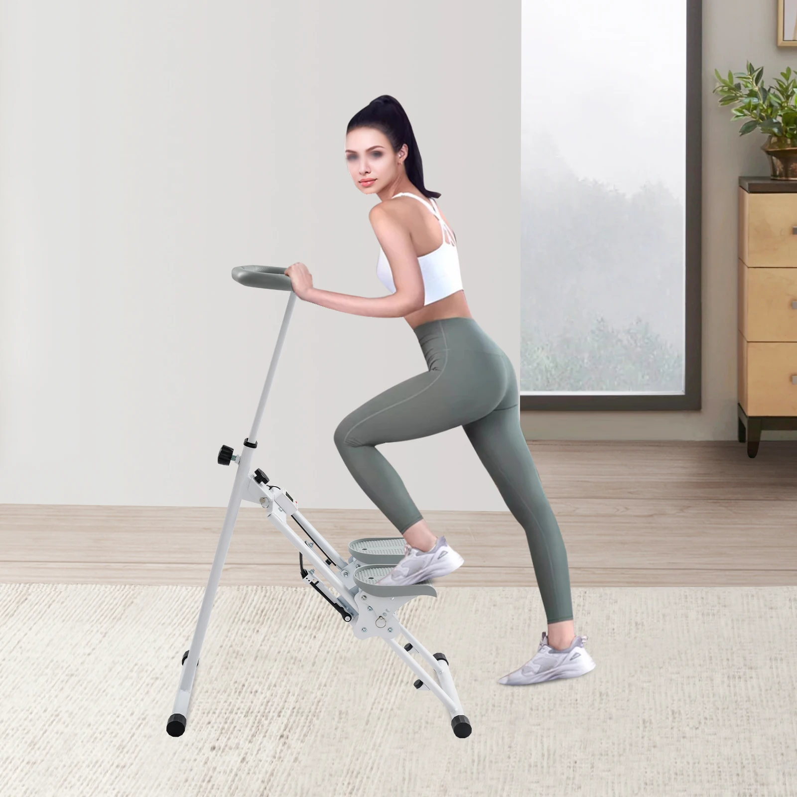 

Step Fitness Machine Multi-foldable Vertical Stair Climber Stair Stepper Indoor Stair Climbing for Home Gym Full Body Workout