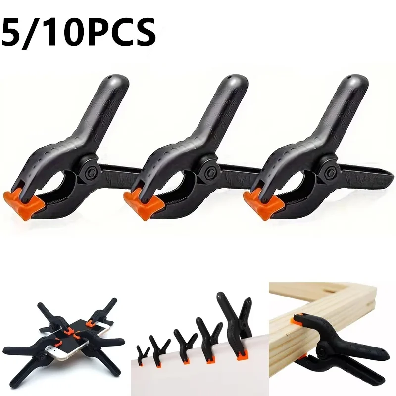 10Pcs Woodworking Spring Clamps 2 Inch Plastic Carpentry Clips Photo Studio Accessories Photography Background Clips Fixing Tool