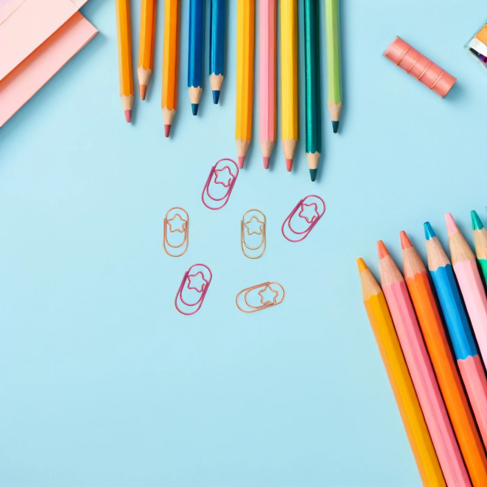 

80Pcs Mini Star Paper Clips Decorative Metal Office Stationery Accessories for Planner School Crafts Wedding Invites