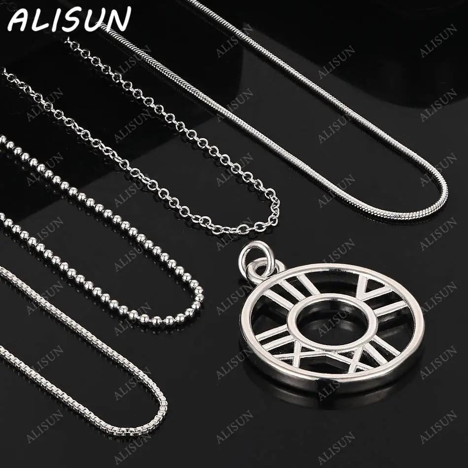 

ALISUN 40-75 см круглый кулон из стерлингового серебра 925 пробы ожерелье для женщин и мужчин подарок на годовщину популярные дикие модные романтические украшения
