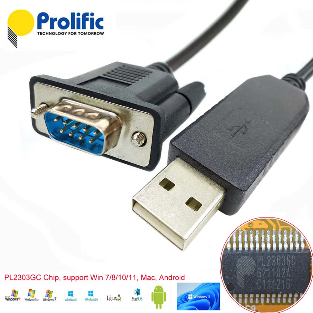 PL2303 GC Prolific Kabel adaptera interfejsu USB RS232 Port komunikacyjny Kabel konwertera COM do drukarki biletów
