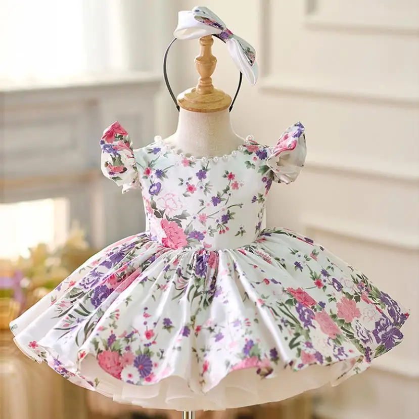 New Children's Catwalk Evening Gown Host's Performance Wedding Birthday Party Girls Dresses A4310 Vestidos Bridesmaid Dresses