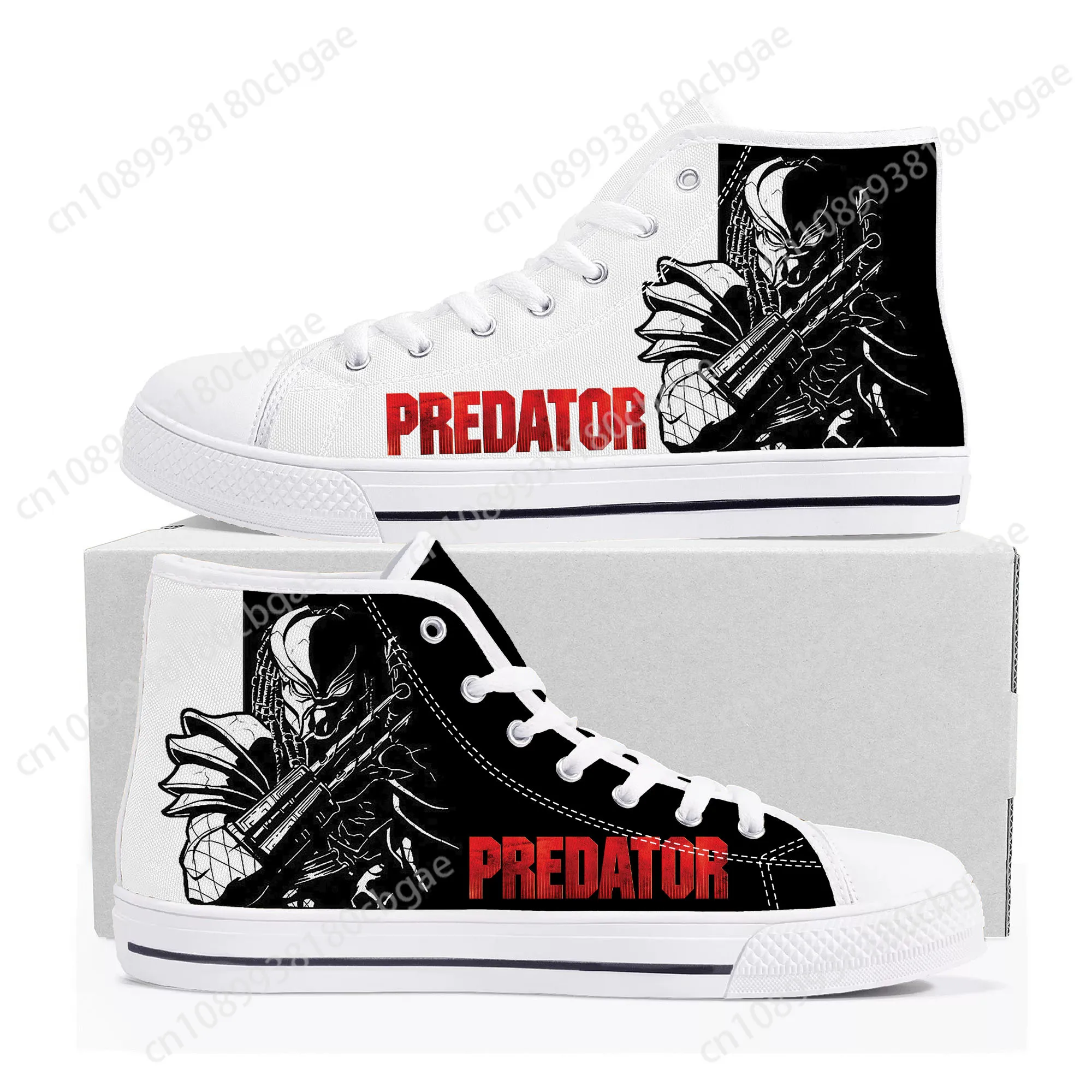 The Predator Alien Movie High Top Sneakers Mens Womens Teenager Canvas High Quality Sneaker Casual Custom Made Shoes DIY Shoe