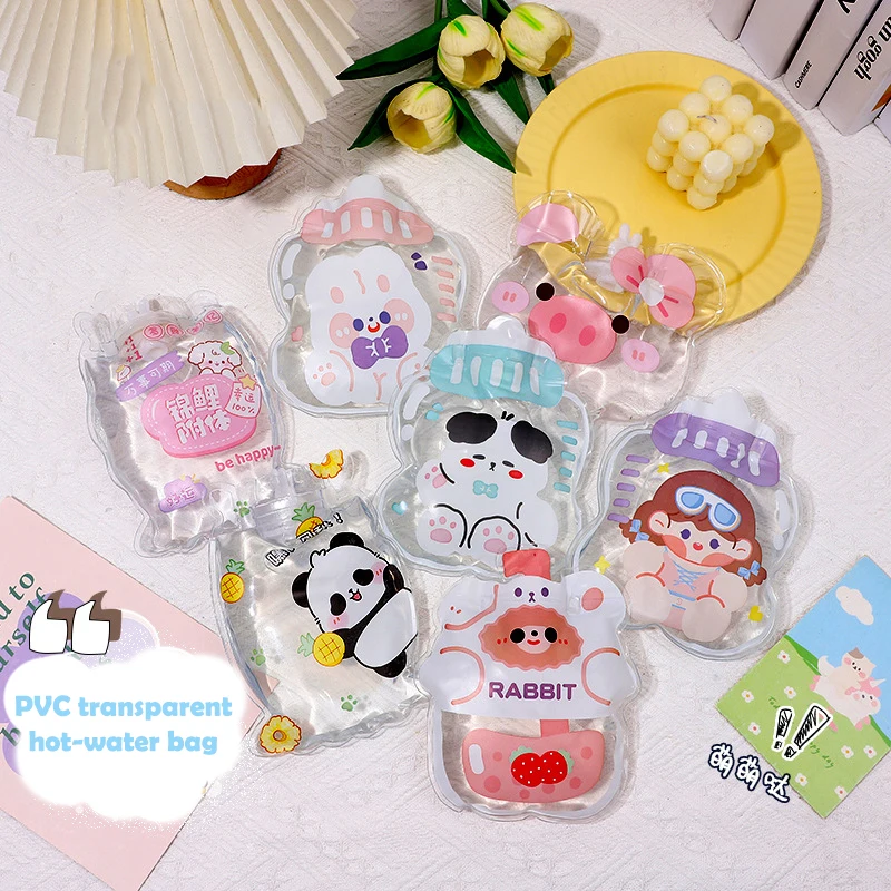 Cute Cartoon PVC Hot Water Bottle Creative Water Filling Hot Water Bag Hand Warmer Baby Student Cartoon Warm Baby Home Necessary